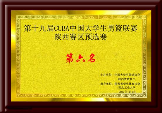 第十九届CUBA中国星速体育生男篮联赛陕西赛区预选赛第六名.jpg
